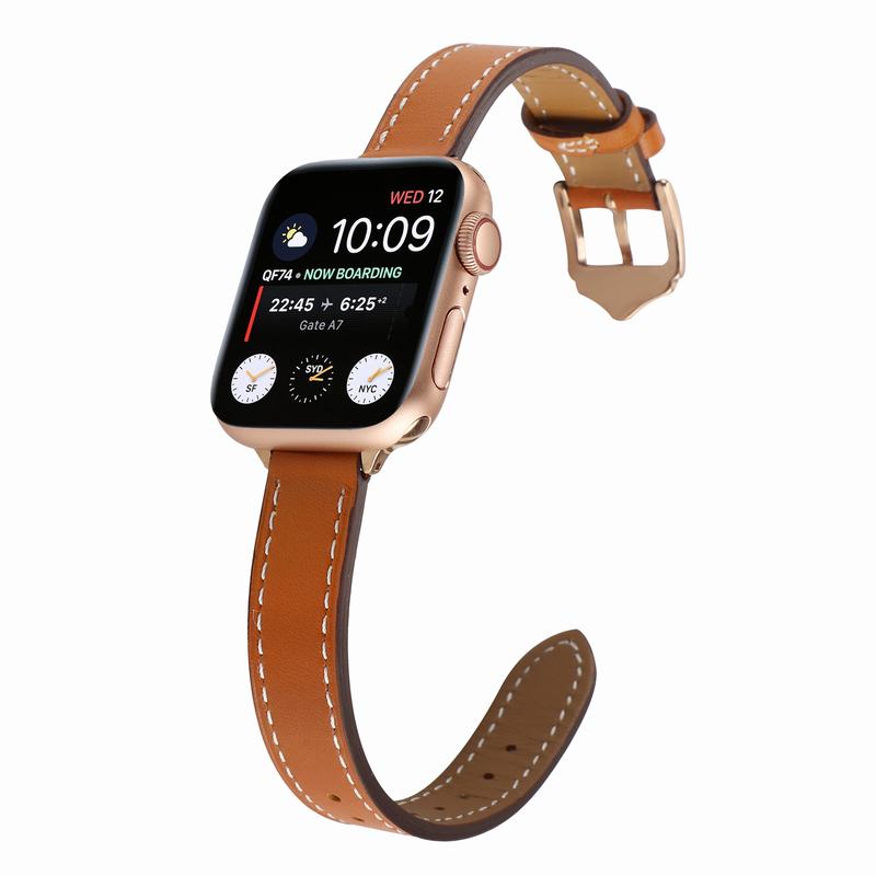 Strap single loop 14mm sharp buckle for Apple watch7 strap iwatch5 Apple watch 6/4/3/2 leather strap 38/42/44/40mm