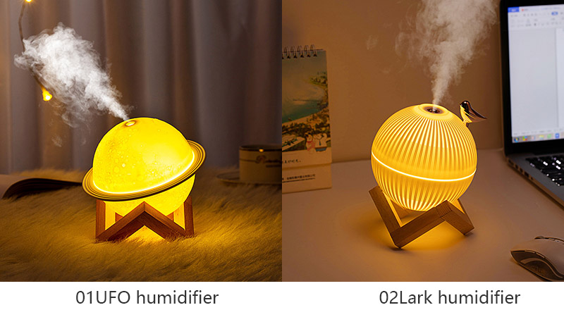 Lark humidifier UFO humidifier cartoon household desktop heavy fog USB night light atomizer