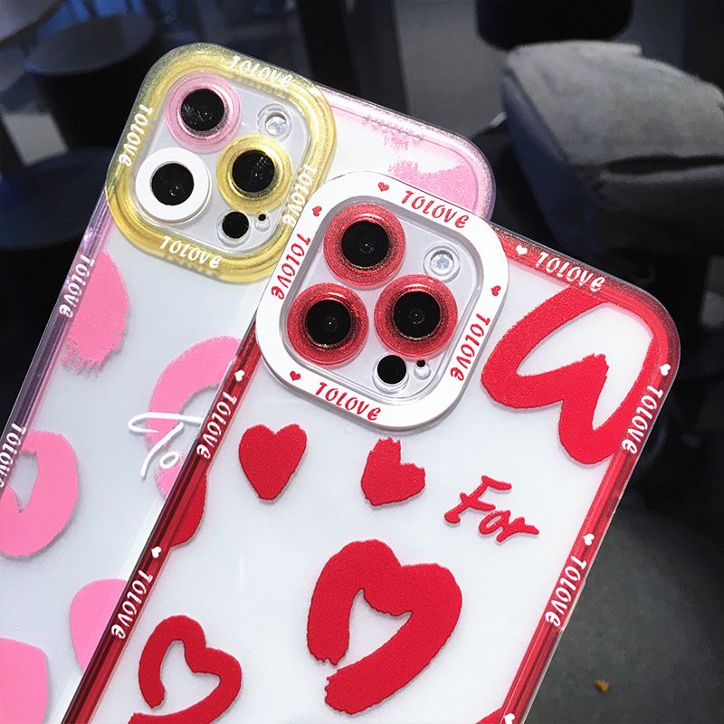 Angel eye graffiti red love iPhone7-13 Pro Max Soft case