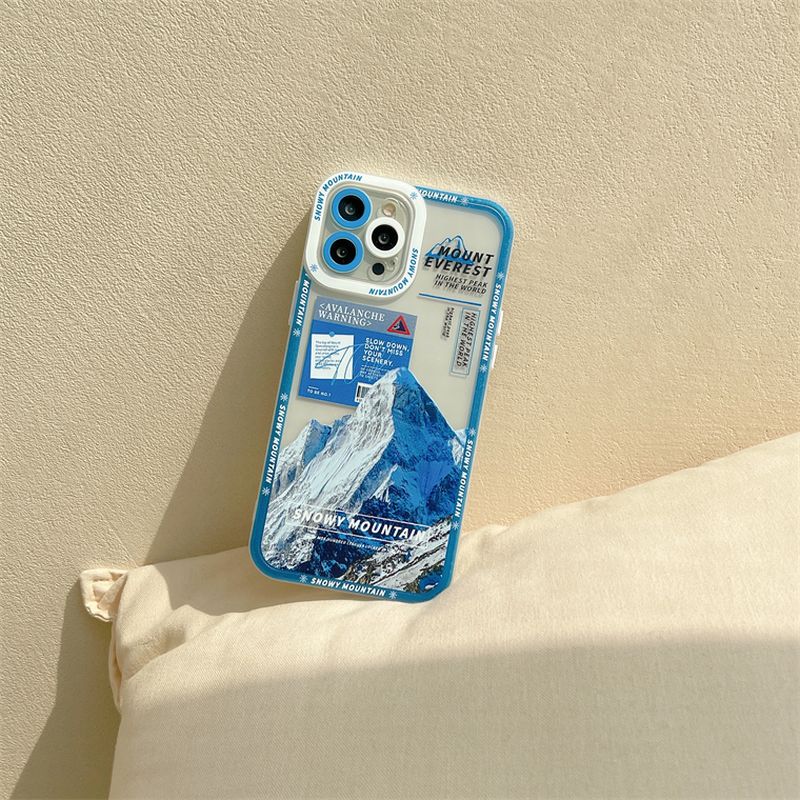 Frosted angel eye transparent snow mountain for iPX-iPhone13 Pro Max soft case