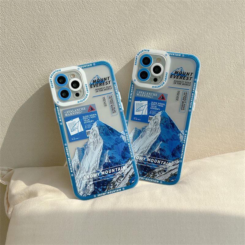 Frosted angel eye transparent snow mountain for iPX-iPhone13 Pro Max soft case