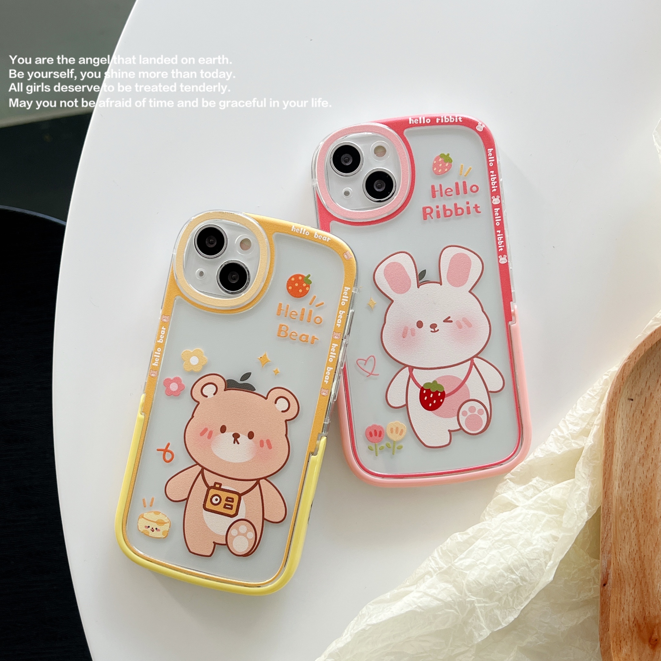 Bear rabbit stand iPhoneX-iPhone13 Pro Max soft case