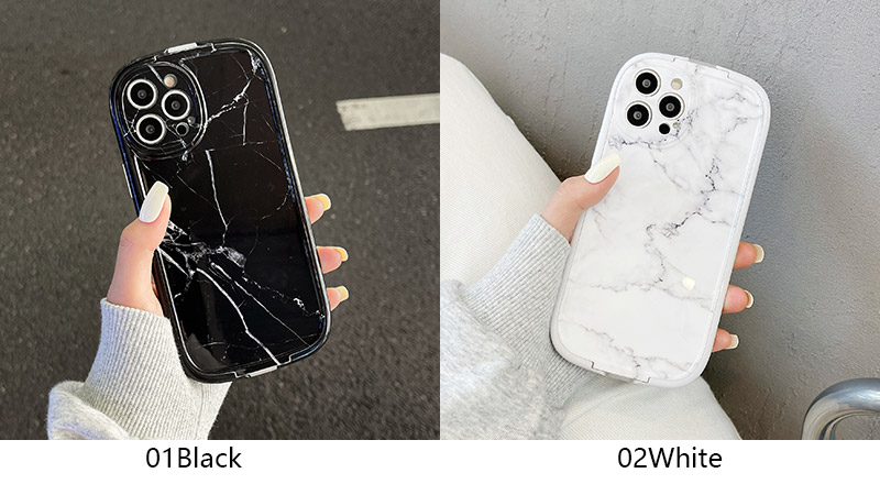 Frame bracket marble black white iPhone11-iPhone13 Pro Max soft case
