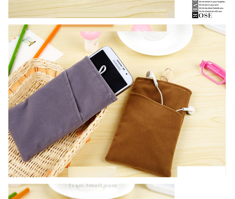 手机布袋子苹果4s5s小米2S三星华为小米移动电源保护套袋绒布