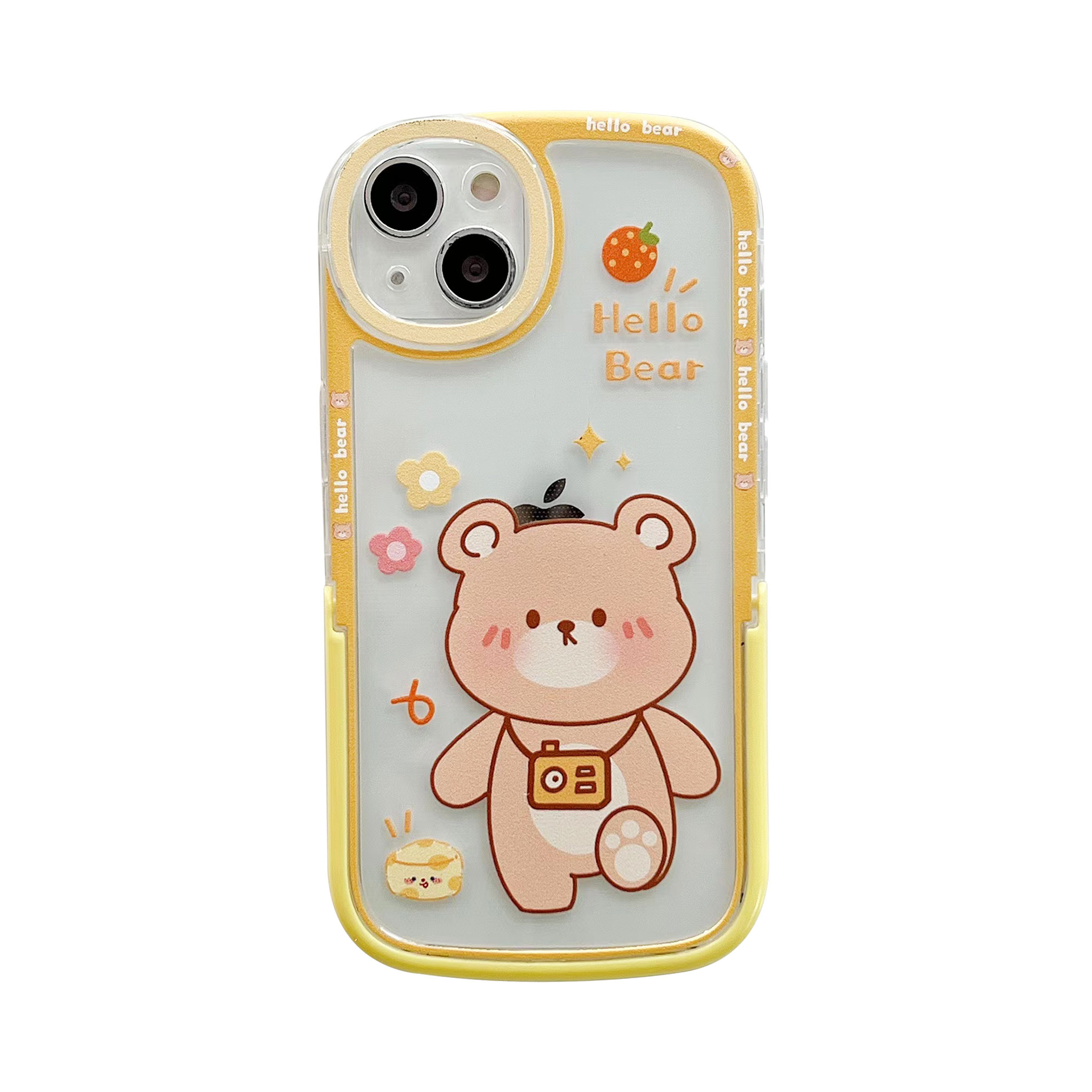 相机腮红熊&草莓腮红小兔支架iPhoneX-iPhone13 Pro Max软壳