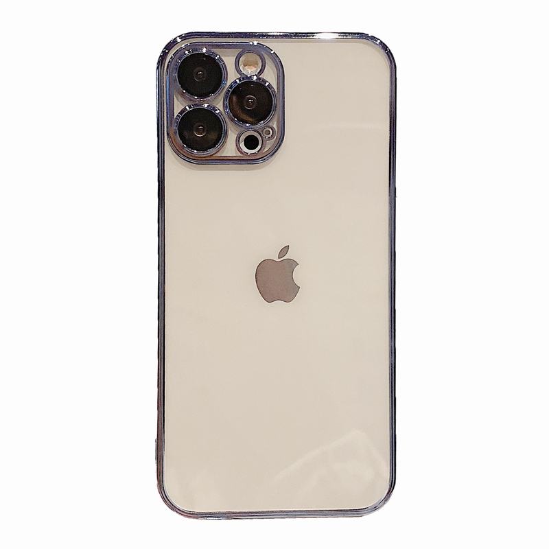 一体自带镜头膜亮面电镀iPhone12-13 Pro Max软壳
