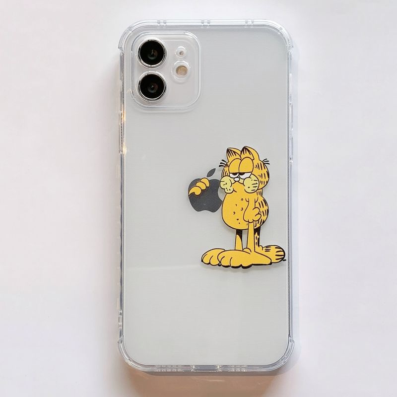 太空壳创意卡通加菲猫iPhone7-iPhone12 Pro Max软壳