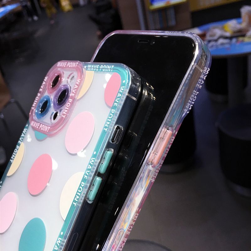 天使眼系列可爱彩色波点iPhone7-13 Pro Max软壳